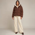 Steppjacke Sena mit Kapuze und Teddyfutter