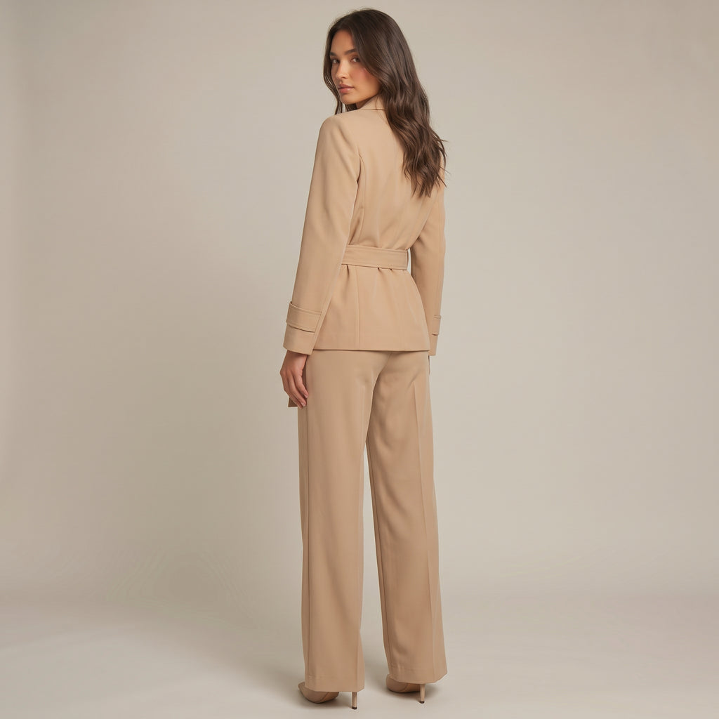 Trenchcoat Nayla in Beige, kurz geschnitten mit Gürtel
